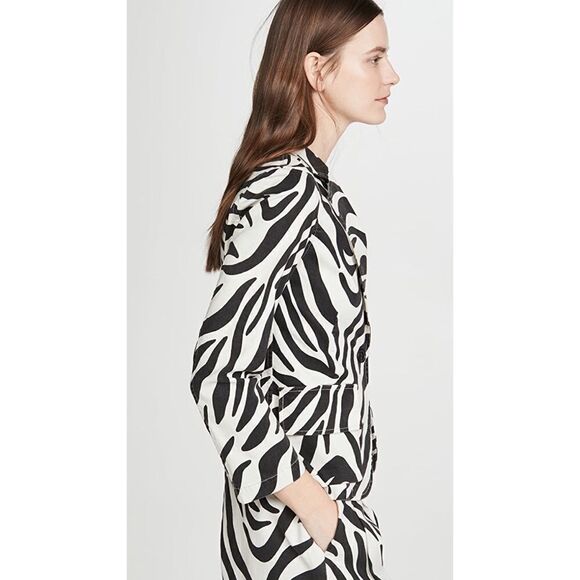 Nili Lotan Addison Zebra Print Blazer White Black Size US4 - Picture 13 of 13